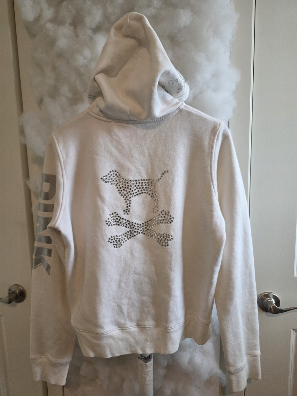 Victoria's Secret White Rhinestone Hoodie